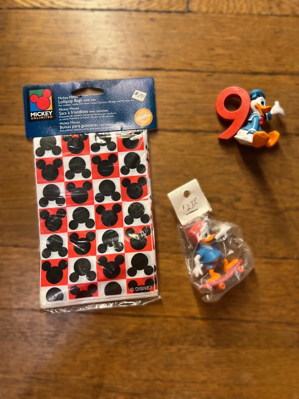 Disney Mickey Mouse Checkerboard Treat Bags and Cake Toppers
